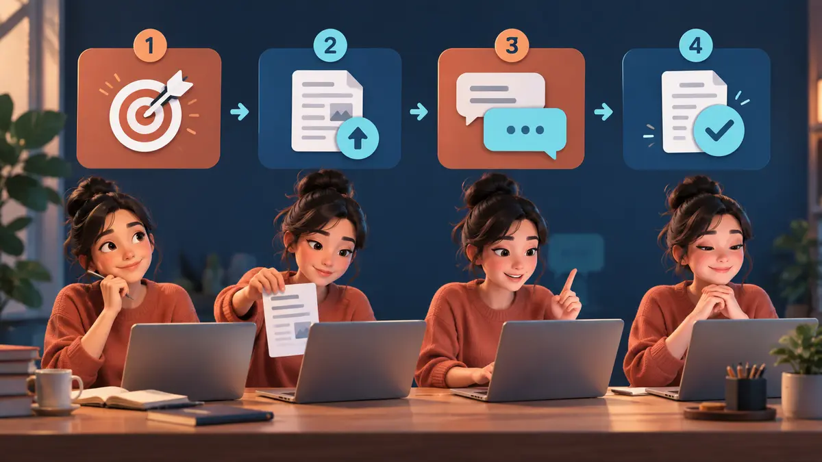 Beginner following a goal, context, follow-up and verification workflow with Claude