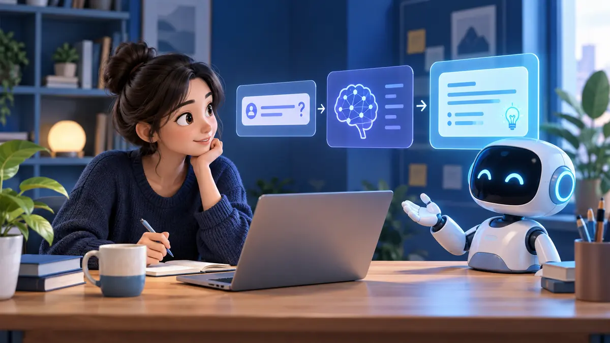 Learner exploring how an AI assistant turns a question into a useful response
